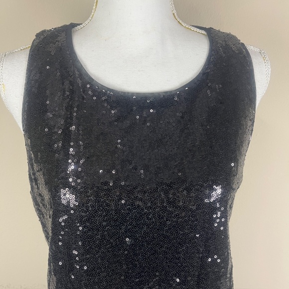 NWT Zeagoo Women Tank Top Sz Large Sequin Sheered Party Black - Picture 2 of 10